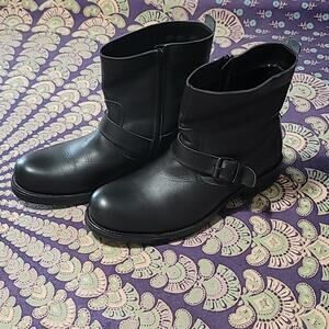 Bos. & Co. Tilton Moto Boots Leather Zip Up